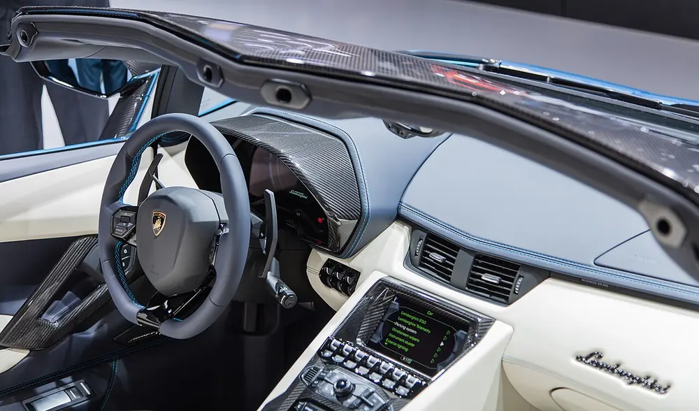 Lamborghini cockpit and dashboard interior