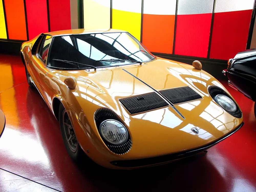 Supercar on an open road in Italy's Motor Valley